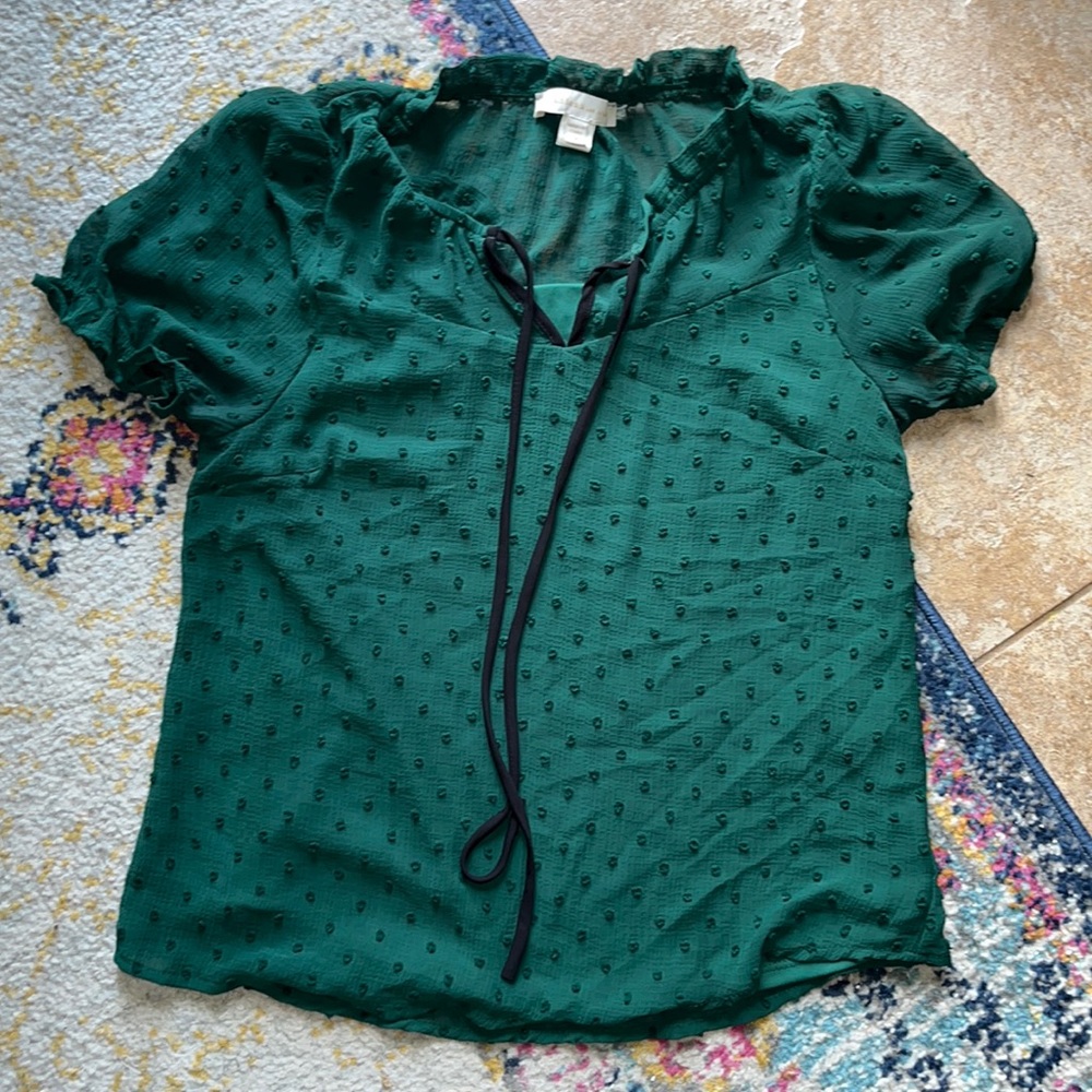 Short sleeve smocked shirt